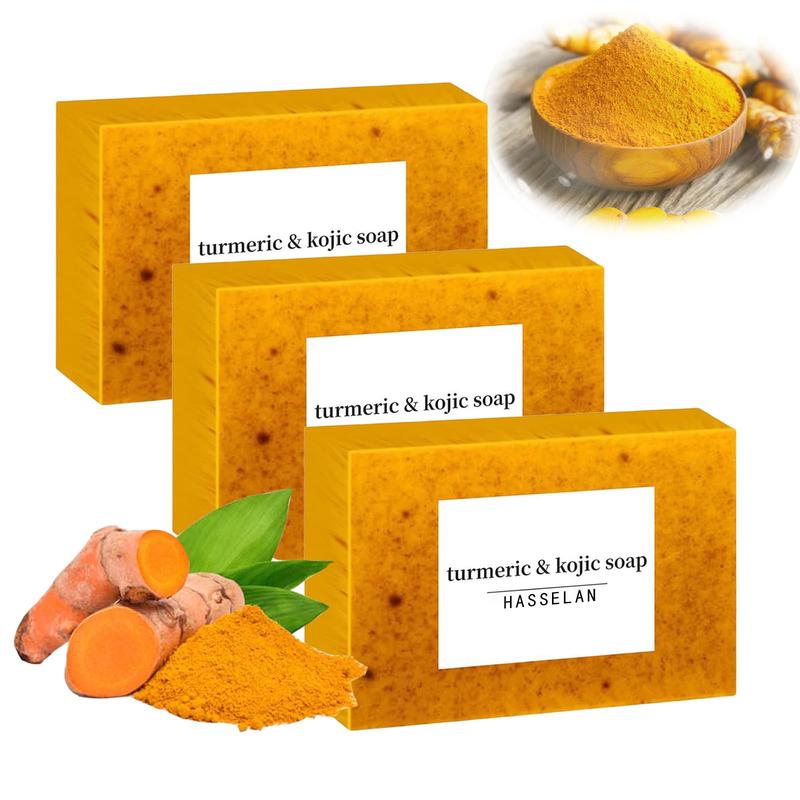 3PCS Lemon Turmeric KojicAcid Soap, Turmeric & Kojic Acid Brightening Soap, DarkSpot Remover, Kojic Acid Soap, Soap Body CareBody Wash Lemon Flawless Organic