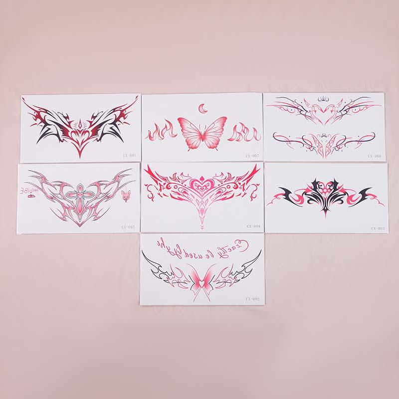 Butterfly & Heart Pattern Temporary Tattoo Sticker, 7 Counts set Creative Fake Tattoo Sticker, Waterproof Fake Tattoo for Women & Men
