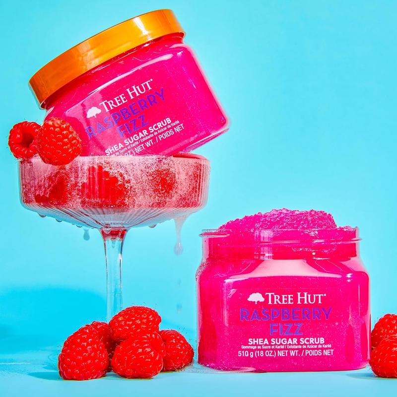 Tree Hut Raspberry Fizz Shea Sugar Scrub, 18 oz, Ultra Hydrating and Exfoliating Scrub