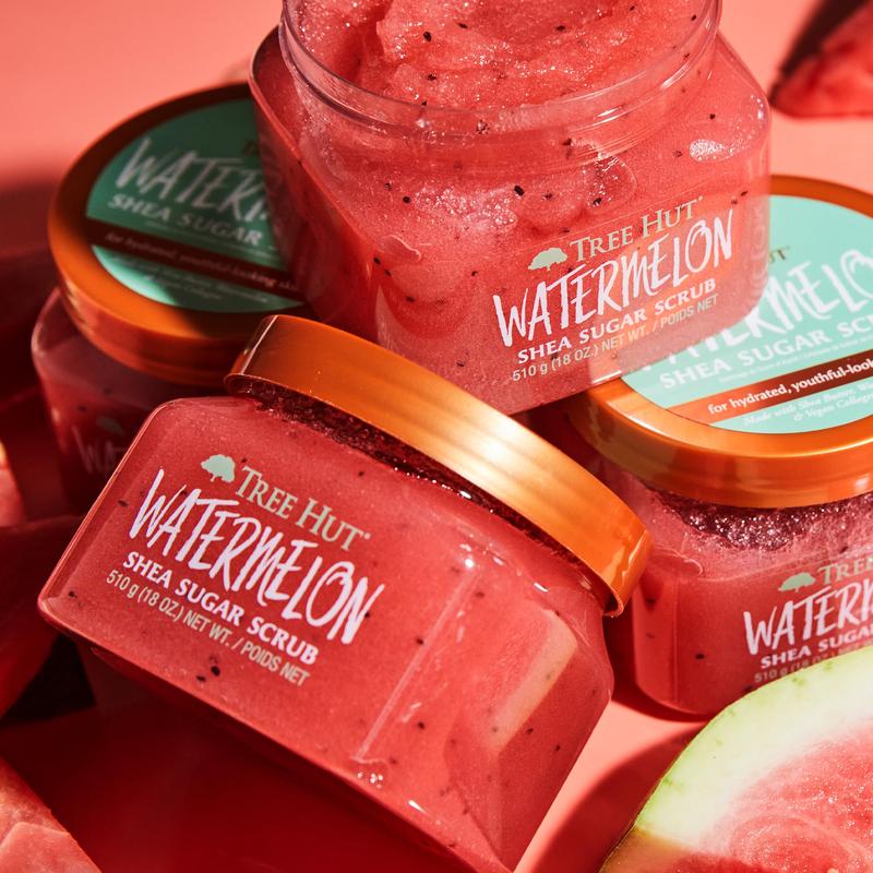 Tree Hut Watermelon Shea Sugar Scrub, 18 oz, Ultra Hydrating and Exfoliating Scrub for Nourishing Essential Body Care