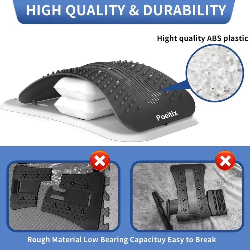Back Stretcher for Lower Back Pain Relief, Upgraded Lumbar  Cracker Back Popper with Adjustable Air Cushion, Magnetic & Pad Body Care Daily