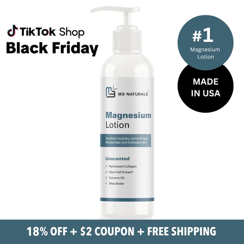 Black Friday Magnesium Lotion - Ease Muscle Cramps, Calm Restless Legs, Magnesium Cream for Sleep, Moisturize & Soothe - Coconut Shea Bodybutter for Body Care 8oz