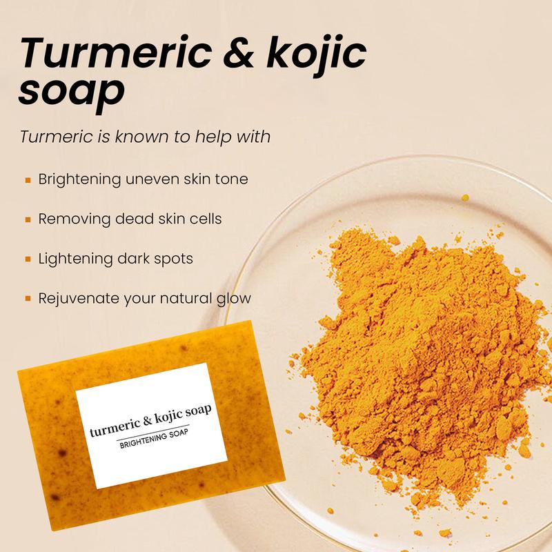 3PCS Lemon Turmeric KojicAcid Soap, Turmeric & Kojic Acid Brightening Soap, DarkSpot Remover, Kojic Acid Soap, Soap Body CareBody Wash Lemon Flawless Organic