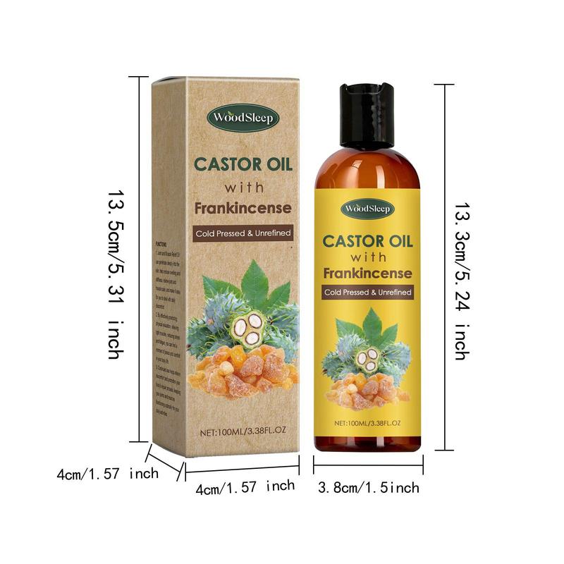 Castor Oil with Frankincense, 1 Box Moisturizing Soothing Body Massage Essential Oil, Body Care Oil for Women & Men, Massage Oil for Daily Use, Christmas, Christmas Gift